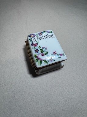 20th Century Limoges Gerard Ribierre Book Trinket Box Hand Painted Signed